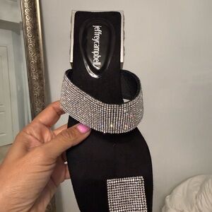 Jeffrey Campbell Black Heels with Silver Accents